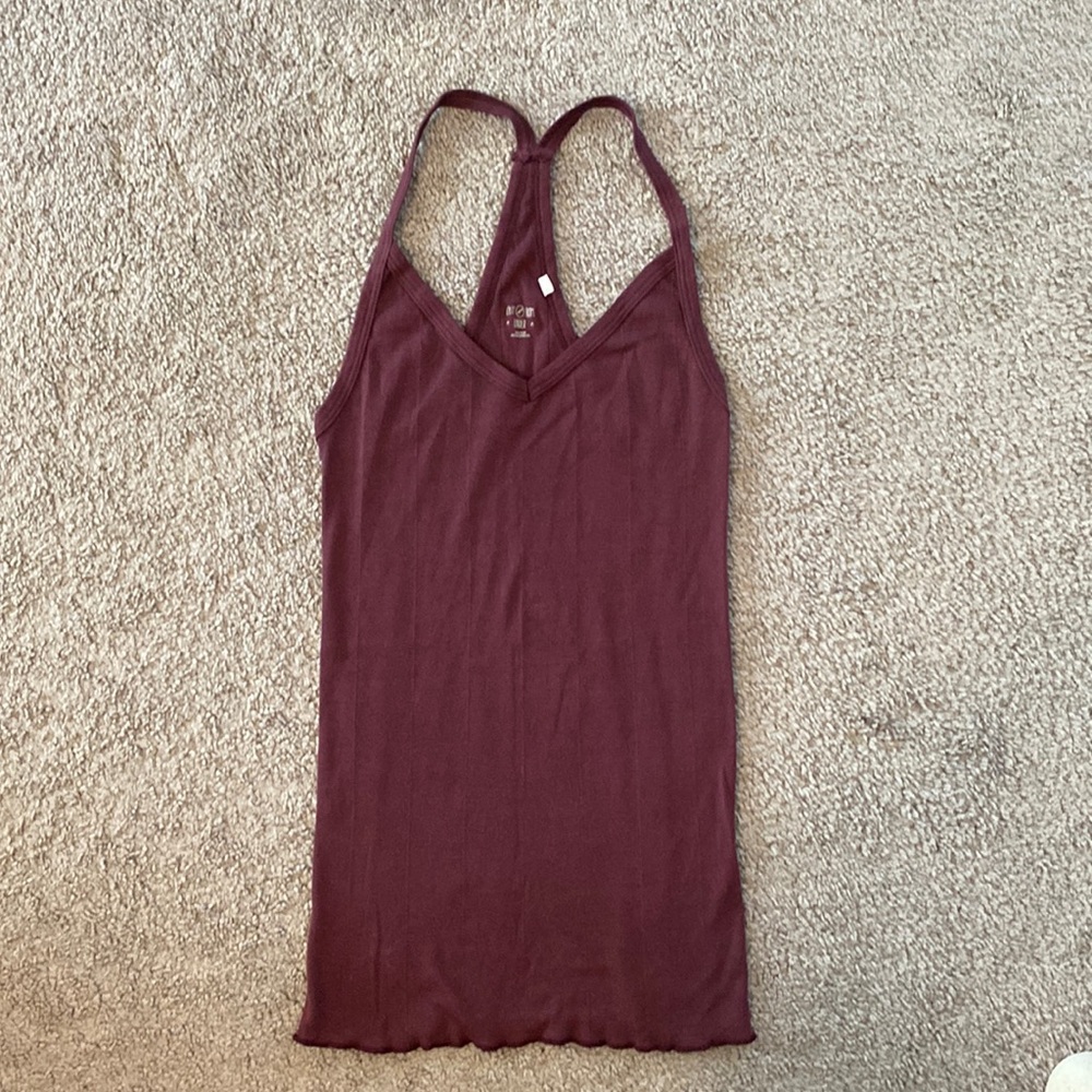 Out From Under Maroon Racerback Tank - Size Medium